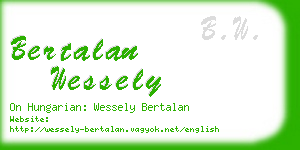 bertalan wessely business card